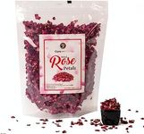 Cure wid Pure Dried Rose Petals 4oz/114g Edible Flowers for Cocktails,Garnishing & Drinks Natural Dried Roses for Tea,Baking,Desserts,Bread,Cake,Bath,DIY Skincare Edible Rose Petals in Resealable Bag