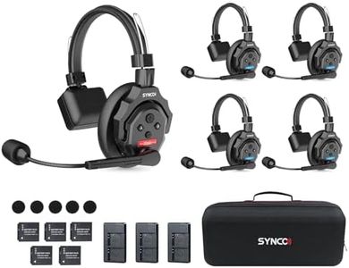 SYNCO XTALK X5 Wireless Intercom Headset System, 2.4GHz Full Duplex Wireless Headset with 24H 350M/1148FT Real-time Monitoring, Wireless-Headset-Intercom-for-Communication