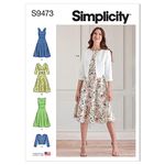 Simplicity Misses' Jacket and Dress Sewing Pattern Kit, Code S9473, Sizes 16-18-20-22-24, Multicolor