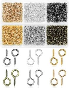 FIVEIZERO 960Pcs Small Screw Eye Pins for Jewelry Making, Tiny Eye Hooks with 6 Colors, Mini Eyelet Hooks in 3 Sizes, Small Eye Hooks & Screw Eyelets for DIY Crafts, Beading & Art Projects（4mm）