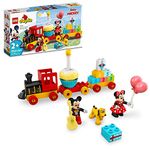 LEGO DUPLO Disney Mickey & Minnie Mouse Birthday Train - Building Toys for Toddlers with Number Bricks, Cake and Balloons, Early Learning and Motor Skill Toy, Great Gift for Girls, Boys Ages 2+, 10941