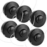 Forever Speed Strimmer Heads Universal 6 Pack Dual 2 Line Strimmer Replacement Head M10 x 1.25 LHF Bump Feed Spool Head With Automatic Tip