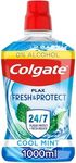 Colgate Plax Cool Mint Mouthwash 1L | fresh breath mouthwash | instant long-lasting freshness | no burn experience | 24/7 plaque protection when used twice daily | clinically tested by dentists