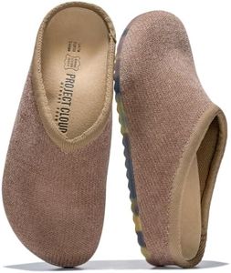 Project Cloud Casual Clogs for Women - Genuine Leather SmartFoam Arch Support Insole Womens Slippers Cashmere Knit Slides - Slip On Shoes for Women Non-Slip Mules & Clogs (Nella, Portobello Knit,6M)