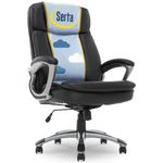 Serta 43675 Faux Leather Big & Tall Executive Chair, Black