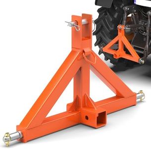 3 Point Trailer Hitch Receiver, Quick Hitch Compatible with Category 1 Tractors(Orange),Heavy Duty 3pt Towing Hitch Tractor Drawbar Hitch Adapter for BX, Kubota, John Deere, NorTrac, Kioti, Yanmar