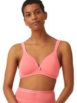 Naturana® Women's Wireless Bra [Cup A-D] | 100% Padded Straps | Wire-Free Bra with Seamless Cups | Women's Bra with Underbust Band 40 Raspberry Mousse B