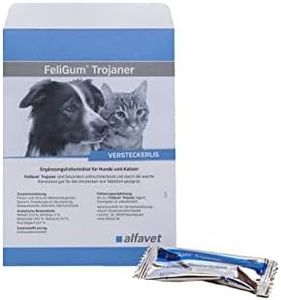 Alfavet FeliGum Troyano escondite de medicamentos para aperitivos, alimento complementario para perros y gatos, 20 x 10 g