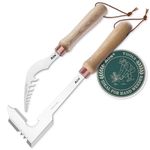 AON 2Pack Hand Crack Weeder Puller Tool Set - Made with Heat Treated Steel and Ash Wood Ergonomic Handles, Weeding Tools Ideal for Gardens and Patio Lawns to Effectively Pull Out Weeds & Their Roots.