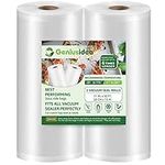 Geniusidea 11" x 50' 2 Rolls Vacuum Sealer Bags for Food Saver (100ft) Seal a Meal Commercial Grade Bags BPA Free Heavy Duty Great for Vac Storage Meal Prep or Sous Vide, White