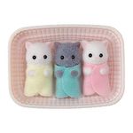 Calico Critters Persian Cat Triplets, Set of 3 Collectible Doll Figures with Cradle Accessory