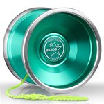 Yoyo Professional,Hksod Predator 3 Unresponsive Yoyos for Beginners Advanced Players (1A//3A/5A),Bimetal Yo-yos with Steel Ring and Duty Cover Bearing for Adults with Yo Yo Accessories - Green