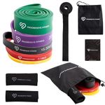 PROGRESSIVE FITNESS Pull Up Resistance Bands Set of 5 (3kg - 60kg) – Pull-Up Assist Bands for Exercise On the Go – Thick, Heavy-Duty Pull-Up Bands – Gym Workout/Strength Training/Stretching