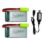 7.4V 850mAh Lipo Battery with Mini Tamiya Plug for 1/18 Scale 9300 9301E High Speed Remote Control Car 2 Pack with USB Charger