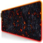 TITANWOLF XXL RGB Gaming Mouse Mat Pad - 800x300mm - XXXL Extended Large LED Mousepad - 11 Multi colors and effect modes - Non Slip Rubber Base - Computer Keyboard Mice Mat for Macbook PC - Lava