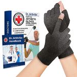 Doctor Developed Arthritis Compression Gloves for Women and Men - fingerless compression gloves for Raynaud’s, Arthritis, Rheumatoid arthritis & Carpal Tunnel (Medium, Grey)