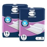 KareIn Easy Underpads, Large 60 X 80 Cm, 20 Count, High Absorbency, Leak Proof, Unisex, Pack of 2