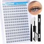 Natural Cluster Lashes Kit 168 Pcs Wispy Lash Extensions CC Curl 9-11MM Mixed Lengths Eyelash Extension Individual Kit with Lashes Bond and Seal and Tweezers DIY at Home by Mavphnee