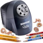Bostitch Office QuietSharp 6 Electric Pencil Sharpener, Heavy Duty Classroom Sharpener, Size Selector with 6 Different Sizes, Perfect for Classroom and Homeschool Use, Black