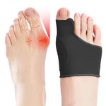 EASICUTI 2 Pairs Bunion Corrector, Big Toe Separators Gel Pads Support for Hallux Valgus Correction Big Toe Straightener Protector Bunion Pain Relief, Toe Spacers for Men & Women Day Night Wear, Black