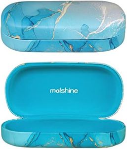 molshine Hard Shell Sunglasses Case,Classic Large Glasses Case for Women Men,Sunglass Eyeglasses (Cyan)