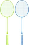 AboveGenius Badminton Rackets Set, 2 Color Lightweight Badminton Set Includ 2 PCS Rackets, Outdoor Backyard Games, Racquets for Family Beginner(2 Color 2 Rackets 2 Birdies)