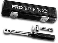 PRO BIKE TOOL 3/8 Inch Drive Click Torque Wrench Set - Bicycle Maintenance for 10 to 15 Nm - Includes 1/2" & 1/4" Adapters, Extension Bar & Storage Box