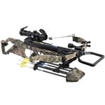 EXCALIBUR Suppressor Extreme Micro Series Lightweight CeaseFire Hunting Crossbow - Scope, Scope Rings, 4 Proflight Arrows with 100Gr Field Points, 4-Arrow Quiver Included, Oak Break-Up Country
