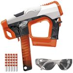 Nerf Pro Sender Half-Length Semi Automatic Dart Blaster, 150 FPS, 30 Nerf Pro Half-Length Darts, 15-Dart Magazine, Eyewear, Gifts for Teens, 14+