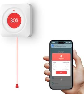 Clouree WiFi Wireless Life Alert Caregiver Call Button,Call Button for App Notification Emergency Button SOS Alarm Bell for Seniors Waterproof No Monthly Fee