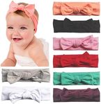 Toptim Baby Headbands Turban Knotted Girl's Hairbands for Newborn Toddler and Children's Assorted Colors -8 pieces