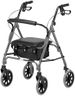 DAYS Lightweight Folding Rollator Walker – Mobility Aids, Adjustable Walking Frame with Padded Seat, Lockable Brakes, Ergonomic Handles, Walking Aid, Portable Walker for Elderly, Large – Quartz