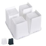 Affogato Bed Risers, 4 Pack 6 Inch Heavy Duty Furniture Risers, Table Leg Extenders, Bed Lifts Fits to Bed, Chair, Desk, Cabinet, Sofa, Couch, Tables, Support up to 5000 Lbs (White)