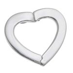 .925 Sterling Silver 21mm Heart Pearl Necklace Shortener Enhancer Connector Clasp with Safety Lock