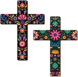 Pinkunn 2 Pcs Floral Cross Wall Dec