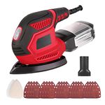 Detail Sander, 200W 1.6A 14000 RPM Compact Sander Efficient Dust Collection System with 3pcs Polishing Pads & 20pcs Sandpapers for Tight Spaces Sanding/Polishing in Home Decoration & DIY