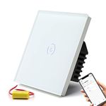 BSEED WiFi Touch Switch White,1 Gang 1 Way Smart Light Switch Compatible with Alexa and Google Home,with Smart Life Remote Control and Timing Function(No Hub Required)-No Need Neutral Wire