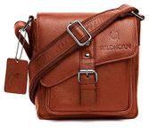 WildHorn Leather Sling Messenger Bag for Men I Multipurpose Crossbody Bag I Travel Bag with Adjustable Strap I IDIMENSION: L- 7.5 inch H- 9 inch W- 2.5 inch