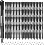 deegtran Pens Bulk, 100 Pack No Bleed Black Ink Click Pens with Soft Grip, Wholesale Retractable Ballpoint Pens for Office School, Medium Point Smooth 1.0MM