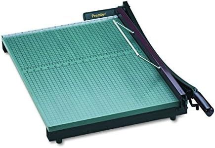 Martin Yale 724 Premier StackCut Heavy-Duty Paper Trimmer, Table Size 18-1/2" x 24", Permanent 1/2" Grid and Dual English and Metric Rulers, Ergonomic Soft-grip Handle