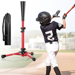 LPALNTYS Adjustable Height Batting Tee for Baseball/Softball, Tball Stand with Carry Bag, Tee Ball Set Baseball Training Equipment Tee Ball Stand Aged 3-12