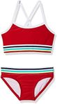 Kanu Surf Girls' Tanya UPF 50+ Beach Sport Athletic Bikini Swimsuit, Tanya Red, 10