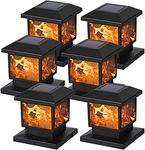 MAGGIFT 6 Pack Solar Flame Post Lights