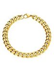 PROSTEEL Bracelet for Men, Cuban Chain Bracelets Gold Plated 9MM Width, 21CM Length, Strong 316L Stainless Steel Hip Hop Jewellery for Men Boys Teen (Send Gift Box)