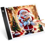 Guiseapue A4 Light Pad for Diamond Art Accessories, Light Board Tools Tracing Light Box, Adjustable Brightness Light Board Light Table for Painting Weeding Vinyl Stenciling,Tattoo,Sketching