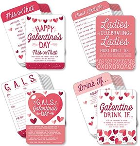 Big Dot of Happiness Happy Galentine’s Day - 4 Valentine’s Day Party Games - 10 Cards Each - Gamerific Bundle