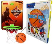 Zobro Basket Ball Hanging Board with Ball for Kids Playing Indoor Outdoor (Box Packing)- Multi Color