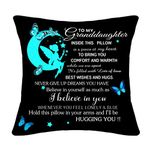 Bommex Granddaughter Gifts from Grandma Grandad Granddaughter Cushion Cover Throw Pillow Cover Pillowcase from Grandmother Grandfather Granddaughter Birthday Gifts (granddaughter)