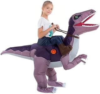 HSCTEK Inflatable Dinosaur Costume Kid Boy Girl, Blow up Velociraptor Cosplay