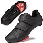 Mens Womens Cycling Shoes Compatible with Pelaton Road Bike Pelaton Shoes Riding Shoes Bicycle Pre-Installed Delta Cleats, Black With Cleats, 15 Women/13 Men